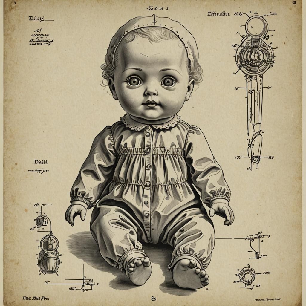 Creeping Baby Doll: Vintage Patent Drawing