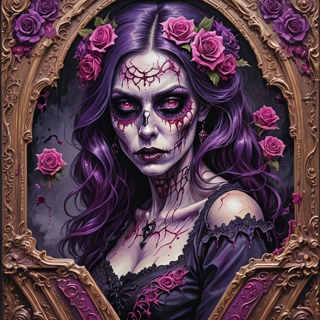 Mother's Day Zombie Portrait with Roses