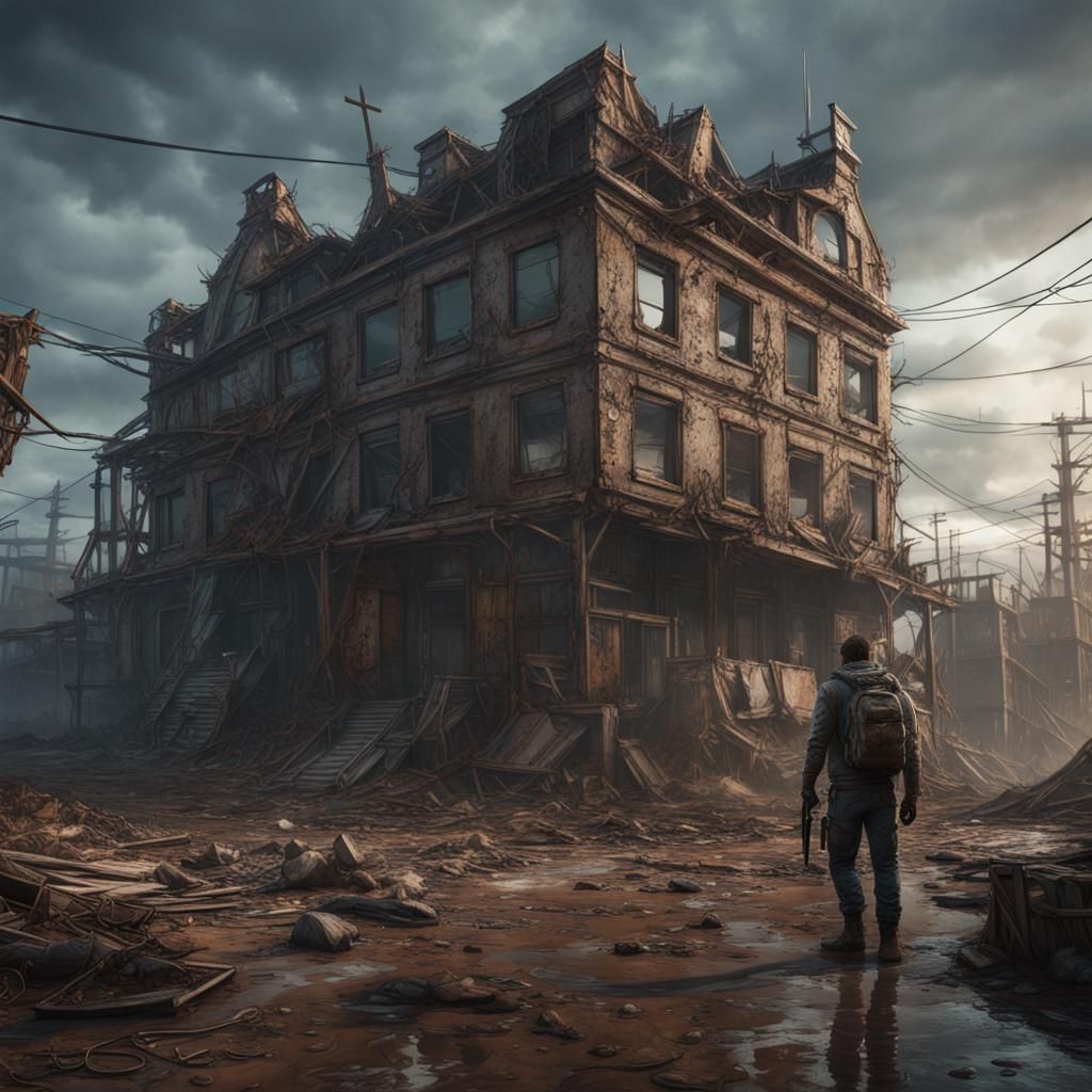 Post-Apocalyptic Serial Killer: Detailed Matte Painting