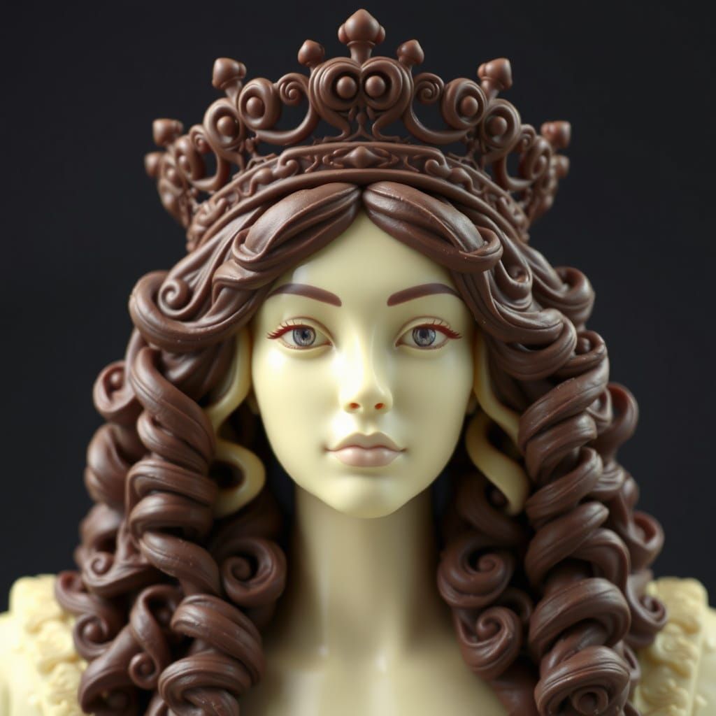 Chocolate Queen Portrait in Digital Art Style