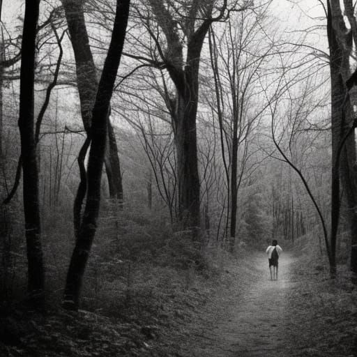 Dark Woods at Night AI Generated