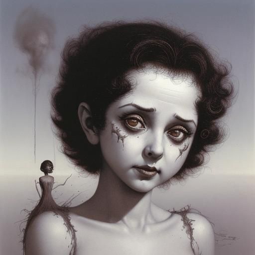 Betty Boop in a Dark Surreal Style