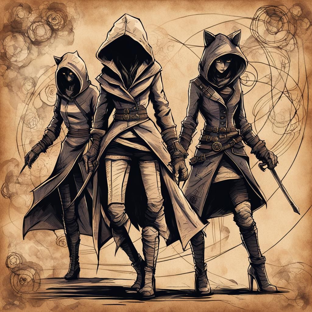 Catfolk Warrior in Steampunk Dark Fantasy Style