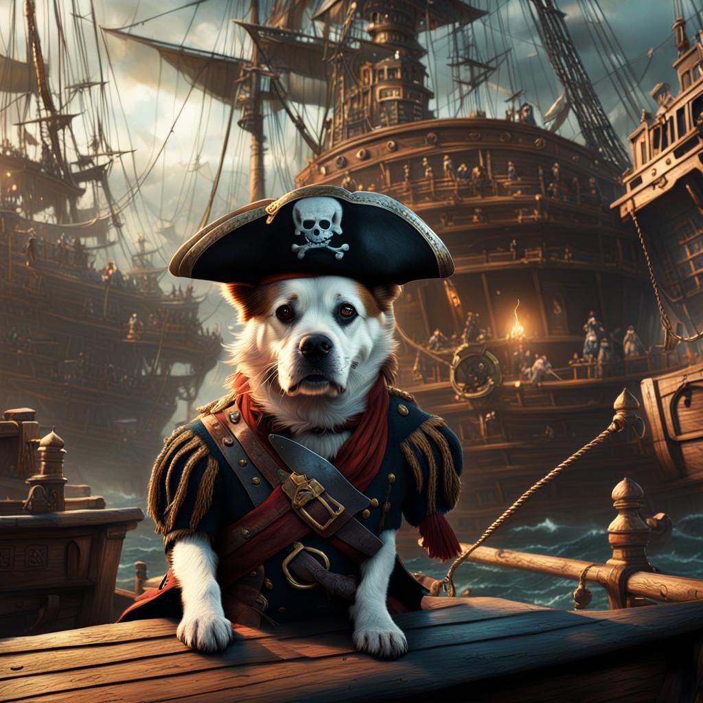 Pirate Dog in Epic Cinematic Digital Painting