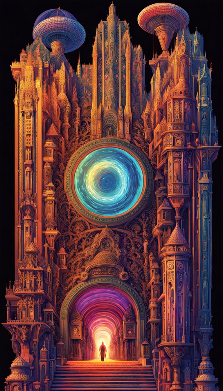 Metropolis Set Design Panorama: Art Deco Cityscape