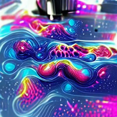 Colorful Graphic Ink Flow Pattern in Synthwave Style