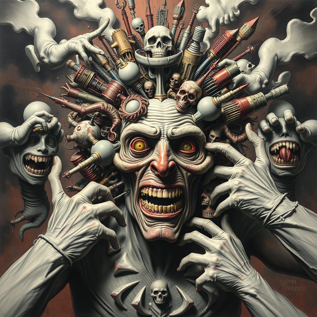 Chaotic and Disturbing AI-Generated Image