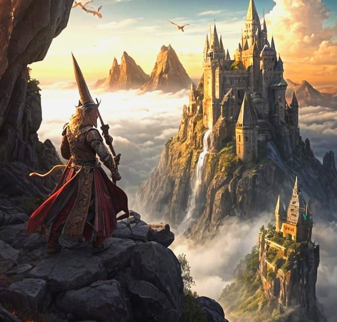 Epic Dragon vs Wizard Battle on Mountain