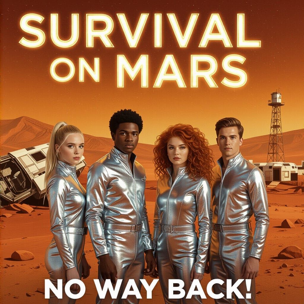 Survival On Mars Movie Poster in Sci-Fi Style
