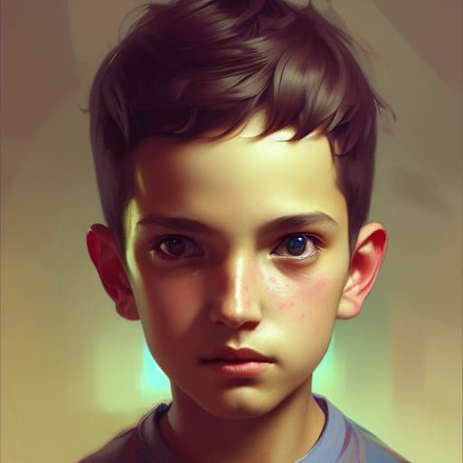 Detailed Portrait of a Feminine Boy in Hyperrealistic Style