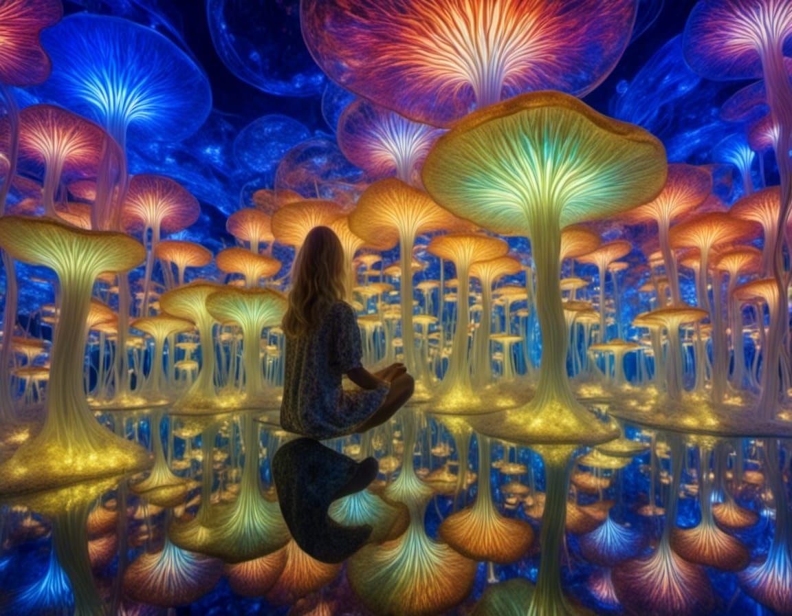 Psychedelic Ocean Surfer in Vibrant Colors