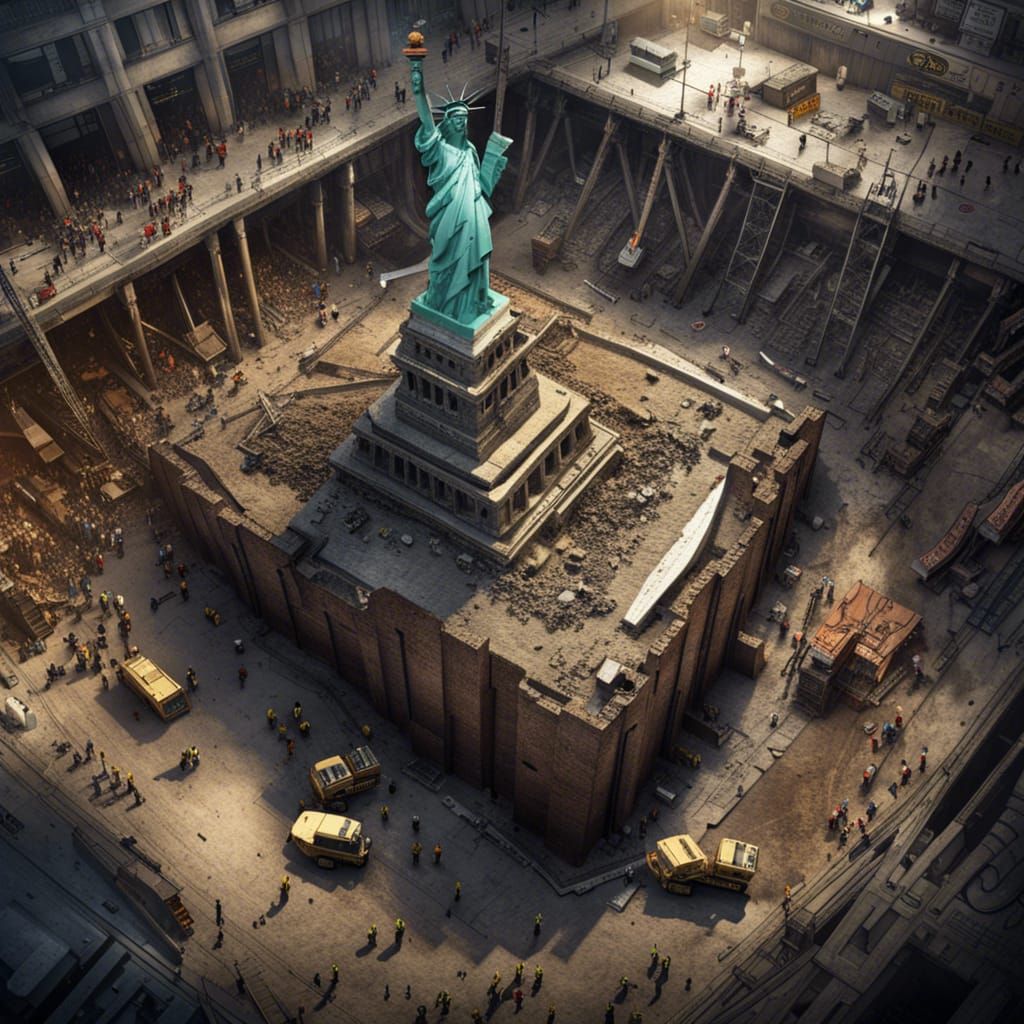 Post-Apocalyptic Statue of Liberty Excavation