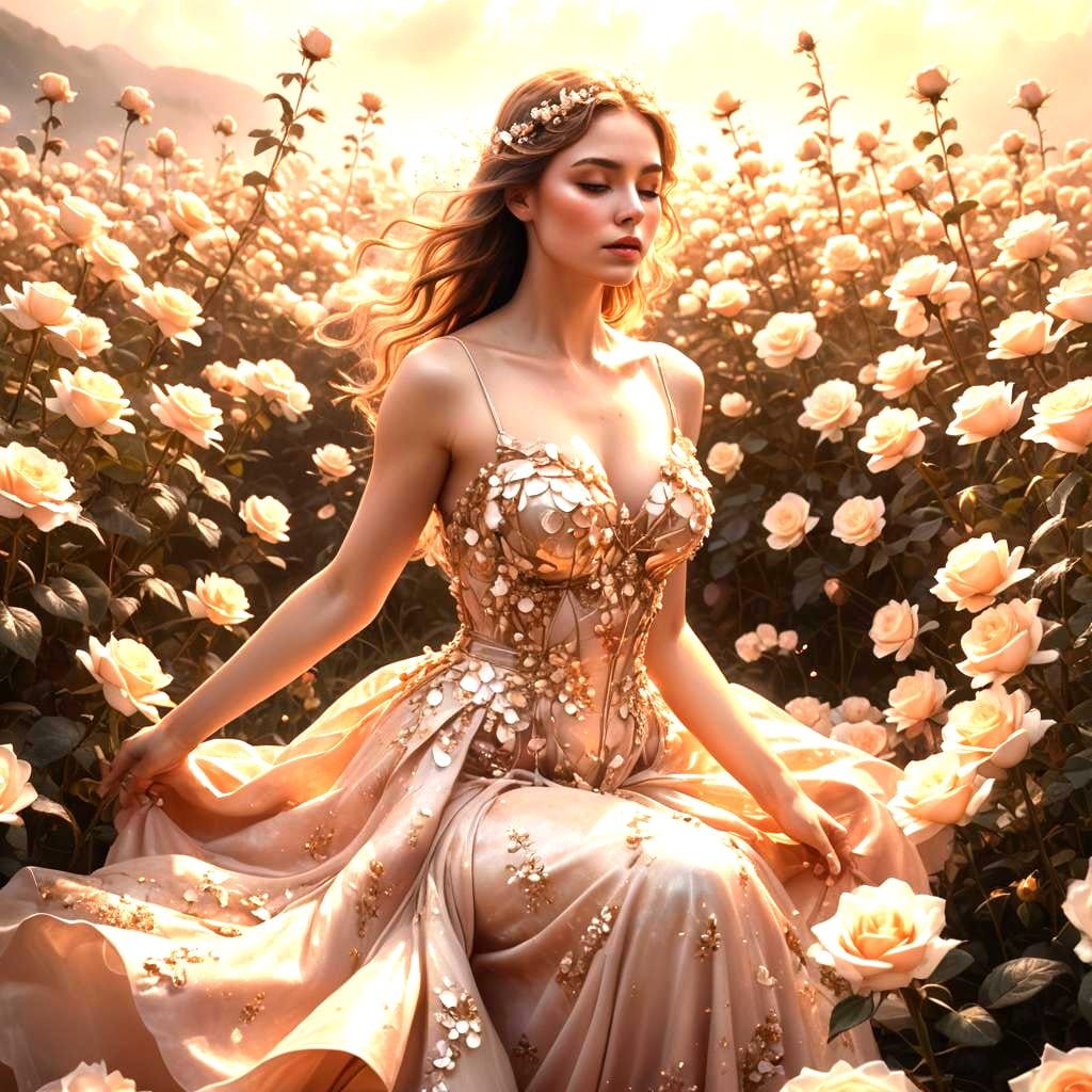 Rose Toned Girl in Fantasy Concept Art