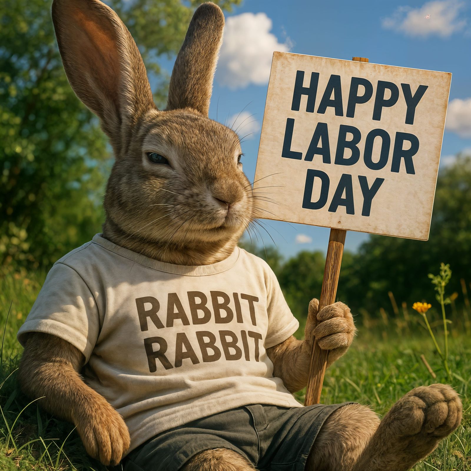 CGI Rabbit Celebrates Labor Day