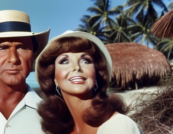 Retro Island Portrait: 1960s Actresses in Paradise