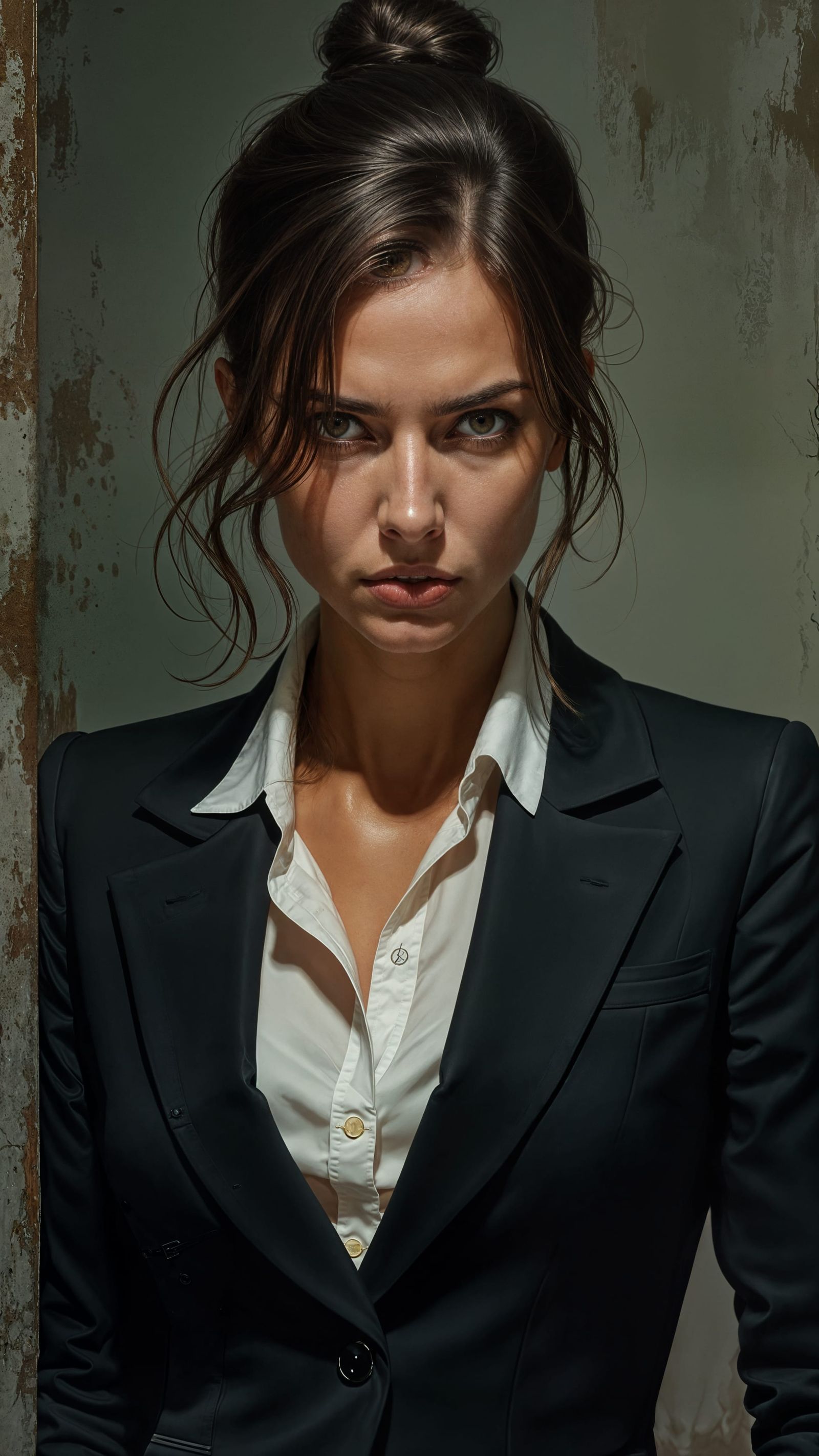 Woman Displays Intense Rage in Sinister Digital Art