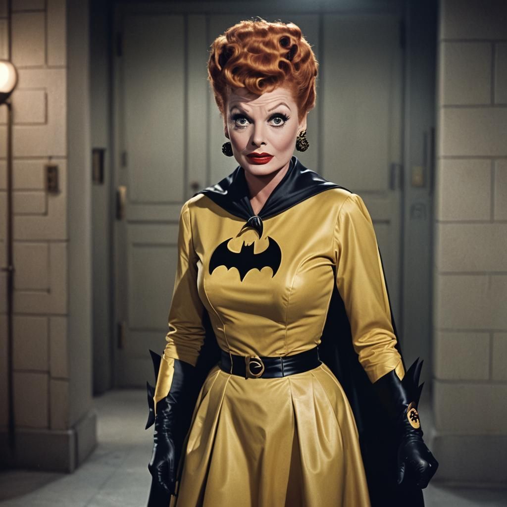 Lucille Ball as Batgirl in 1950s Film Still