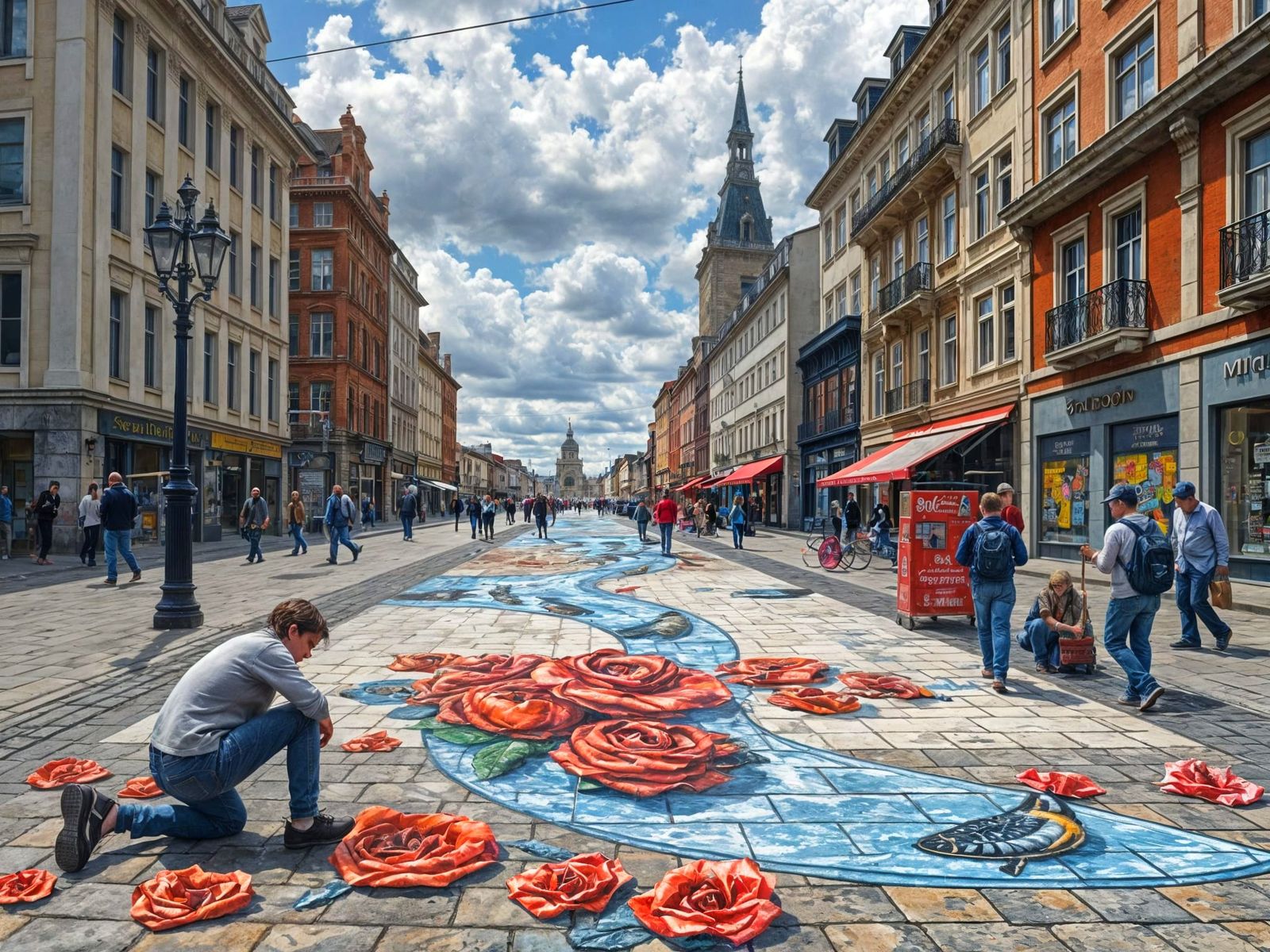 Amazing Trompe-l'œil Pavement Art