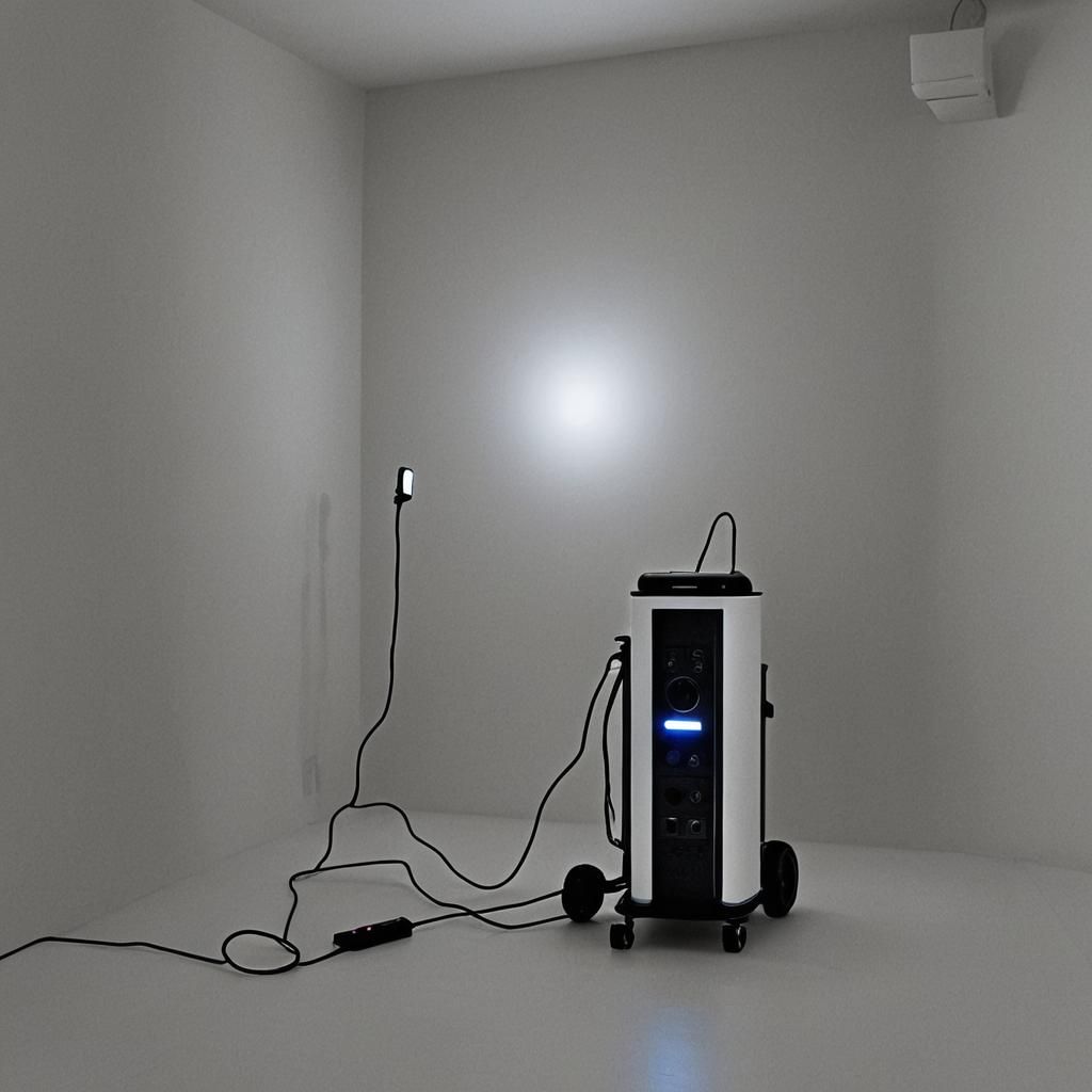 Stereo System with LED Lights in Dark Room