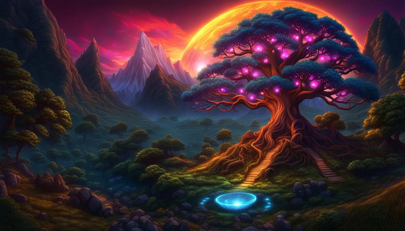 Yggdrasil: World Tree in a Fantasy Landscape