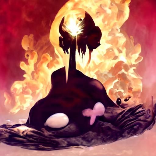 Elemental Pokemon Landscape in Dark Fantasy Style