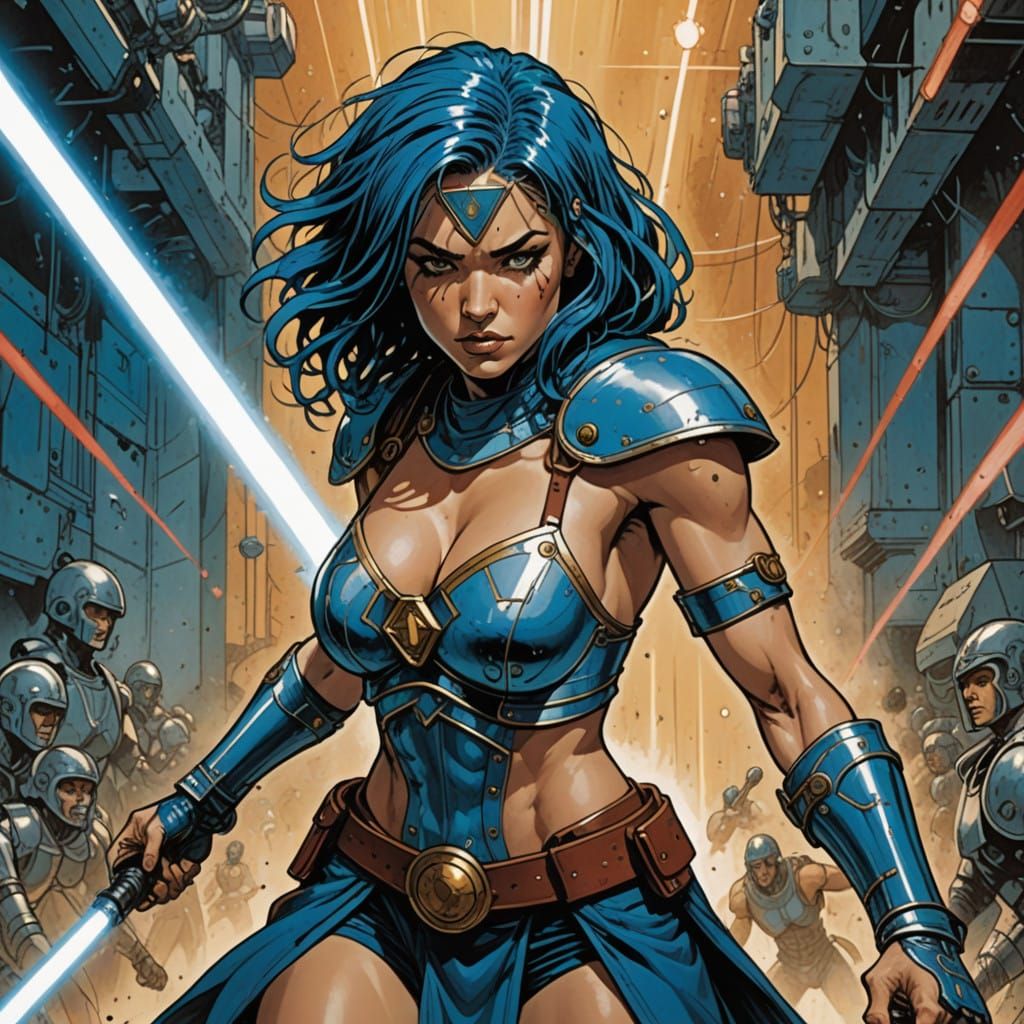 Spectacular Futurist Gladiator Woman Battles in a High-Tech ...