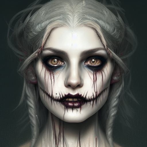 Zombie Queen Portrait in Hyperdetailed Digital Art Style
