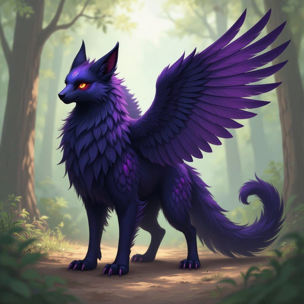 Shadow Phengon with Tigon Features in Digital Art Style