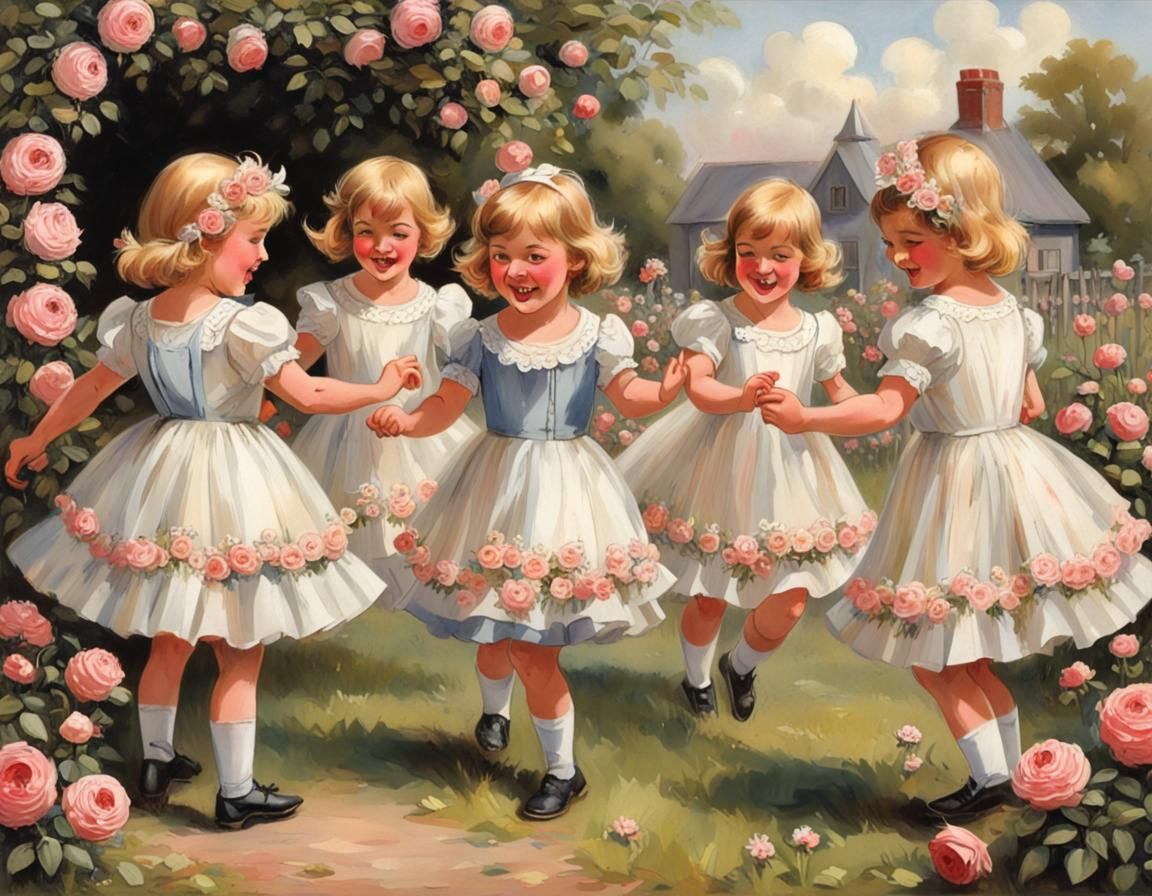 Children Dancing to Ring-a-Ring-O-Roses