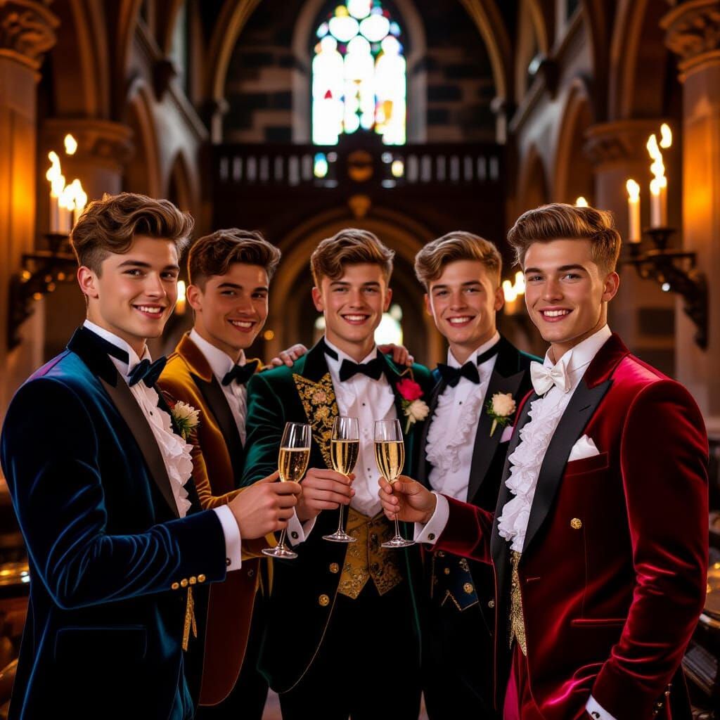 Velvet Tuxedo Celebration in Scottish Castle