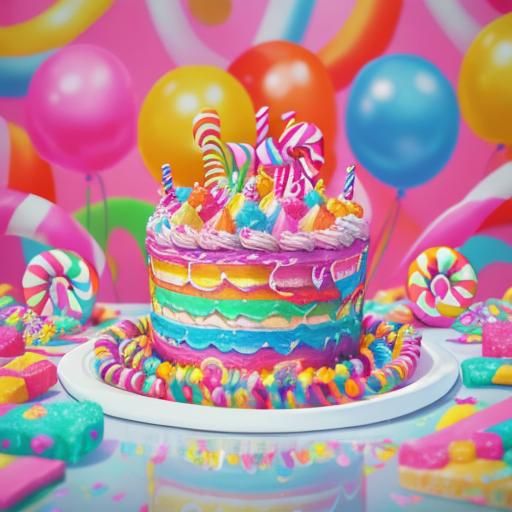 Whimsical Candyland Birthday Party in Candy Art Style