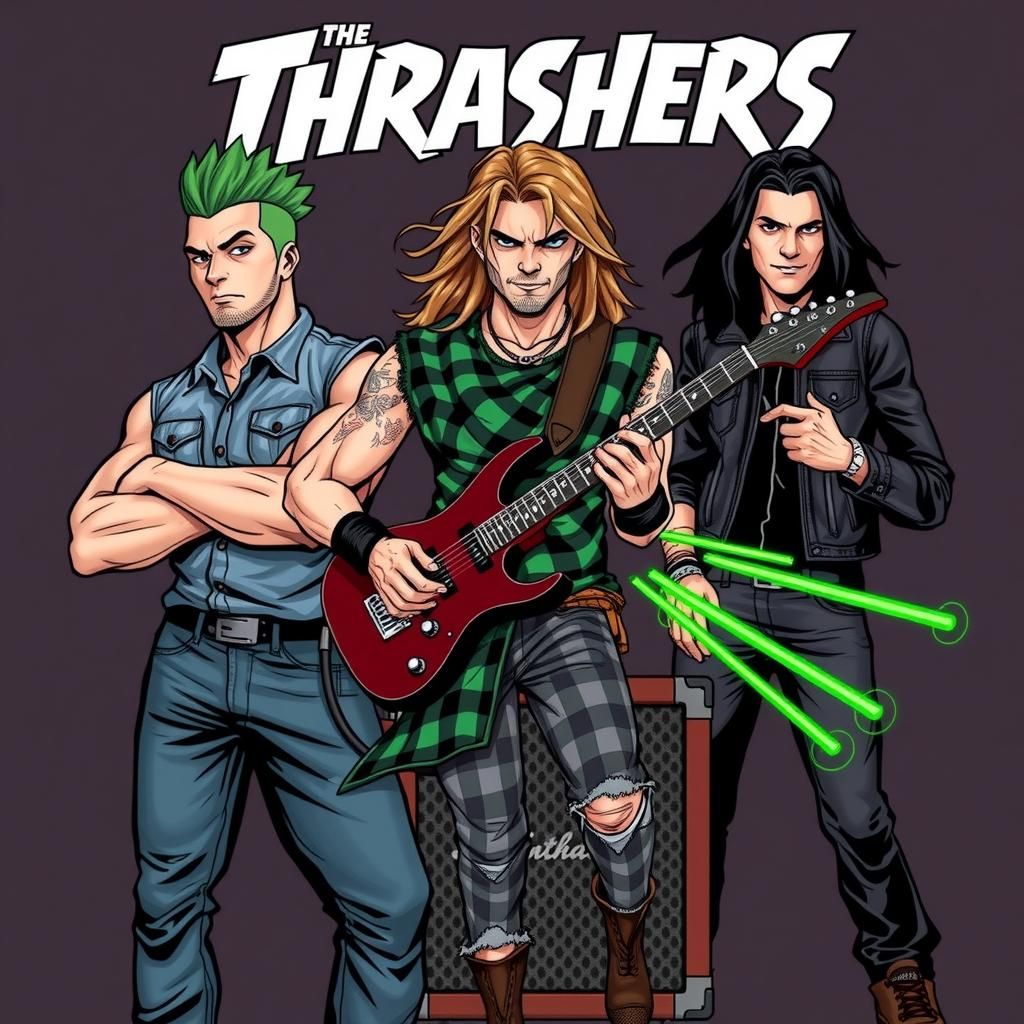 Vigilante Rocker Brothers in Gritty Comic Style