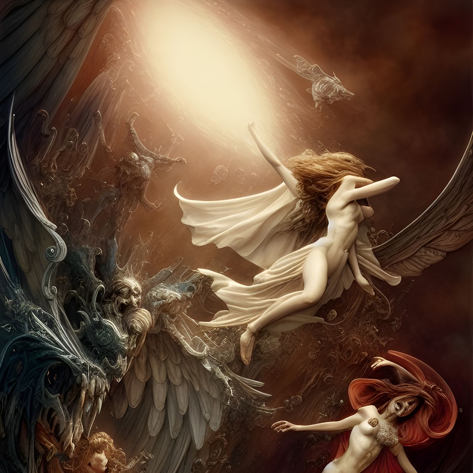 Angels Falling into the Inferno: Digital Art