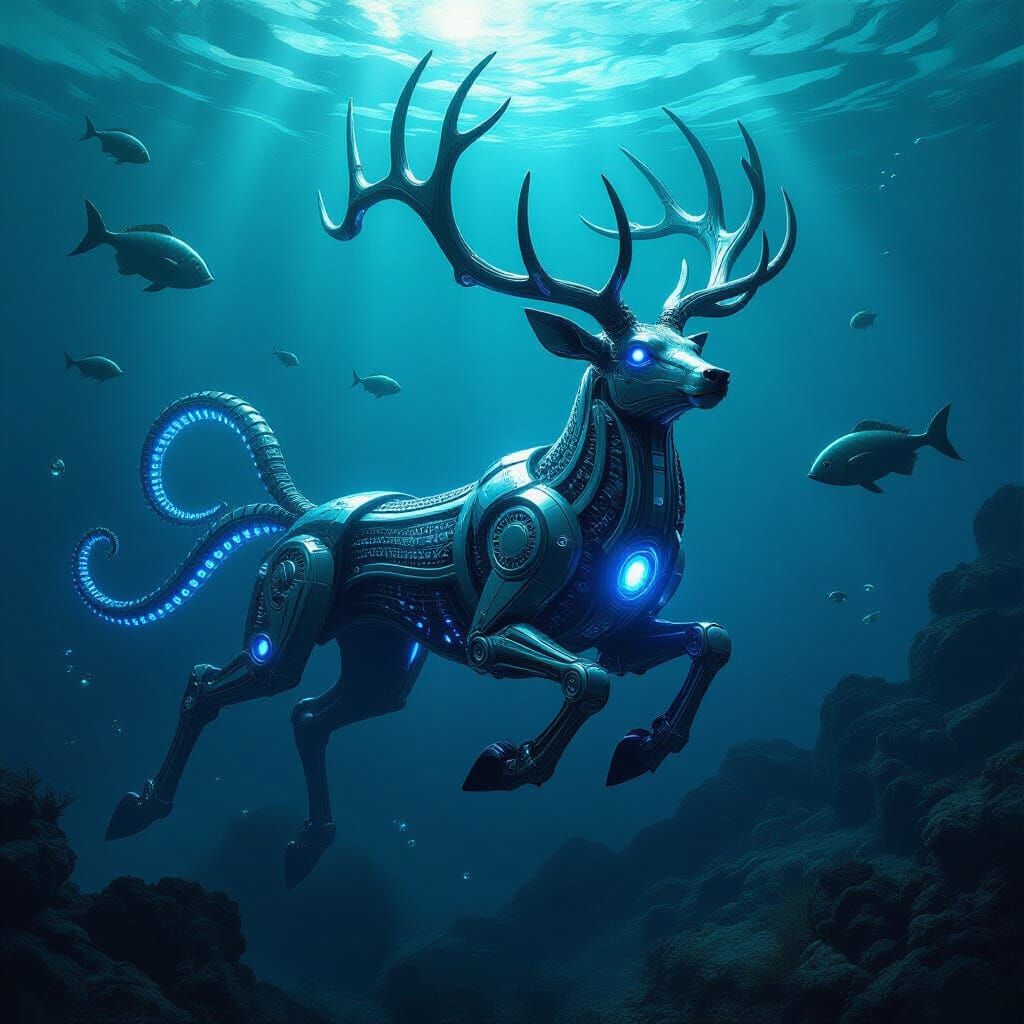Biomechanical Stag Rises from the Deep Ocean