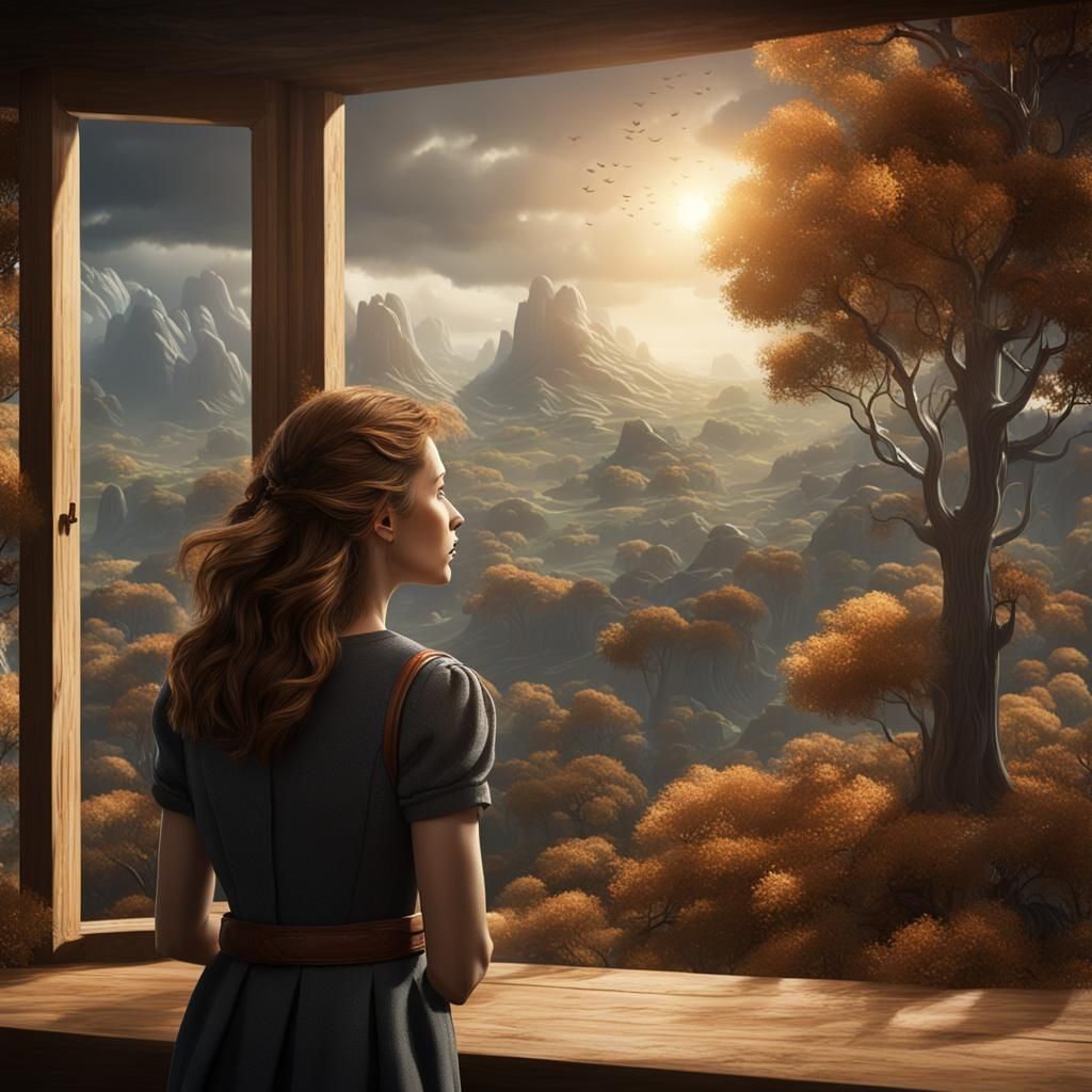 Woman Dreams of Nature: Fantasy Concept Art