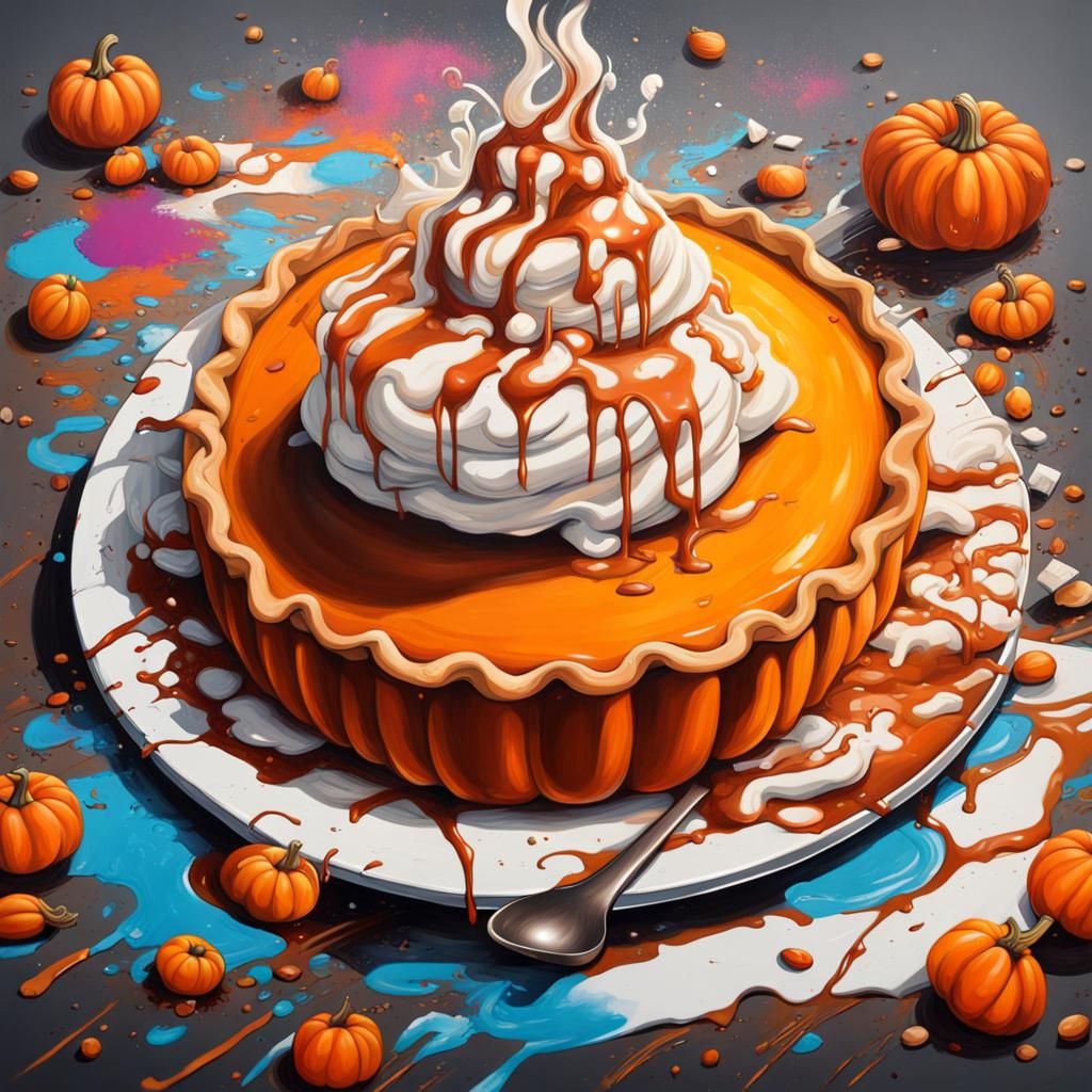 Polychromatic Pumpkin Pie in Graffiti Art Style