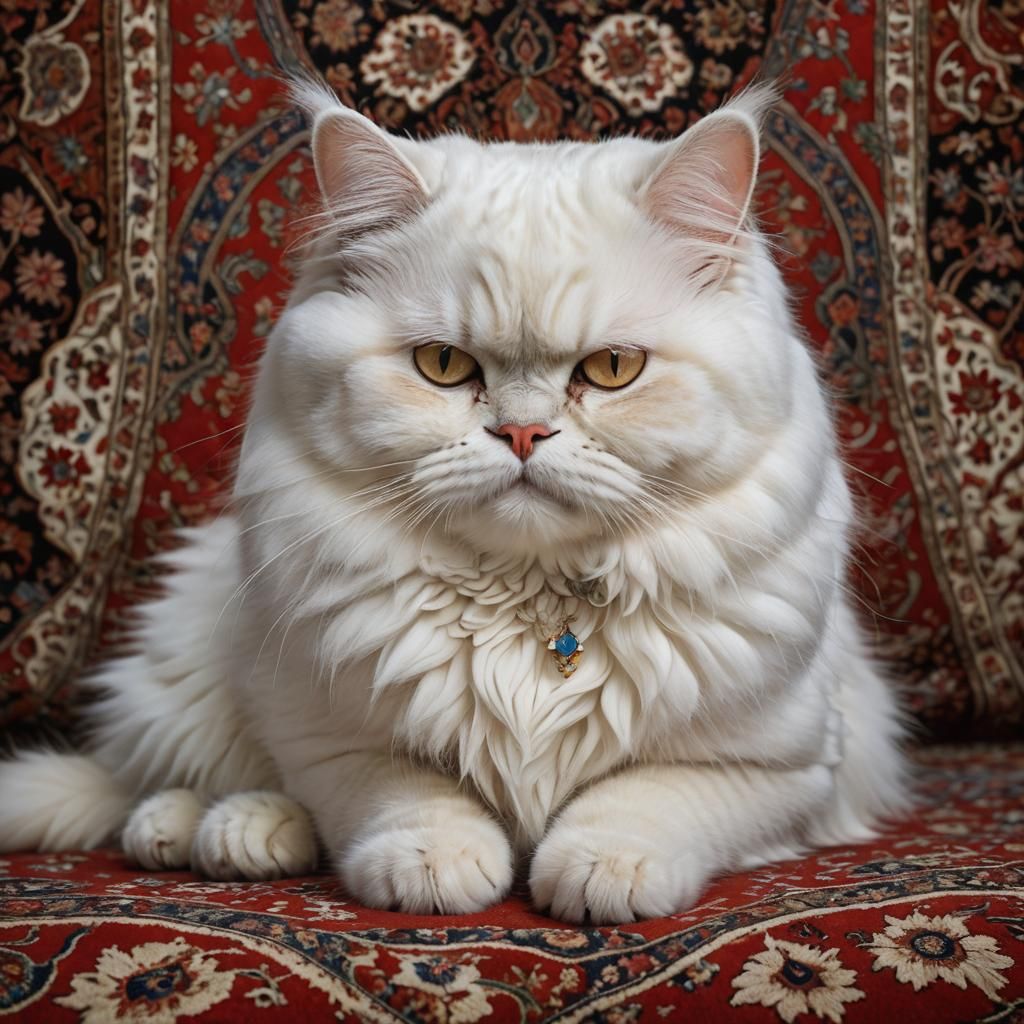 Sleeping Persian Cat Portrait in Studio Lighting