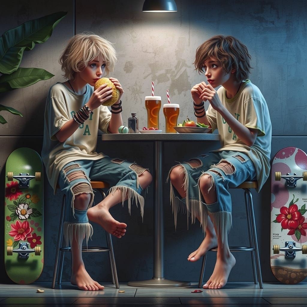 Colorful Snack Still Life in Whimsical Style