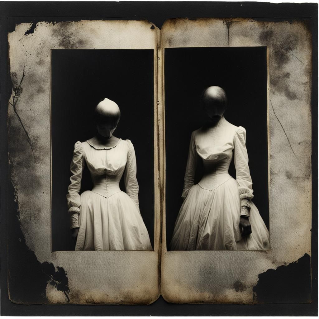 Surreal Women: A Vintage Polaroid Style Image