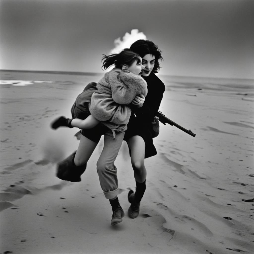 Grimdark Scene in Photojournalistic Style