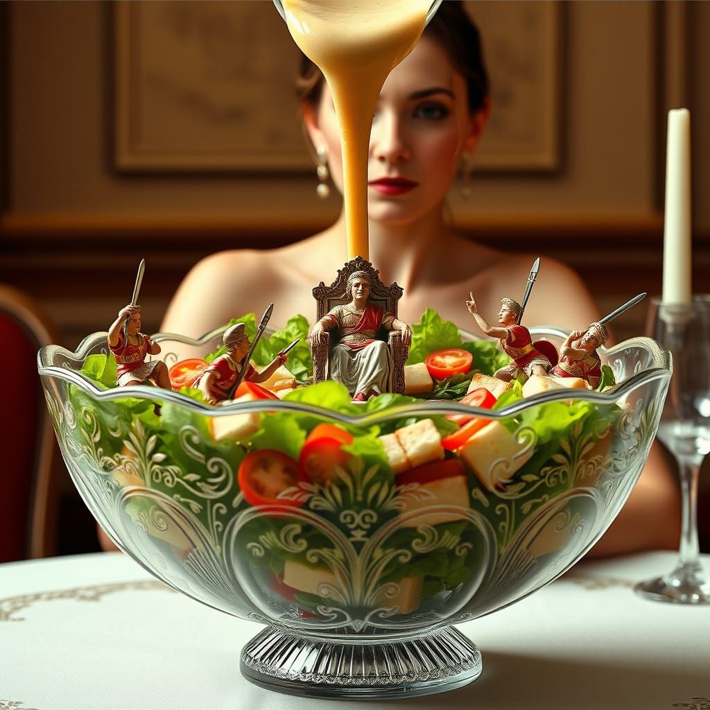 Caesar salat with dressing...
