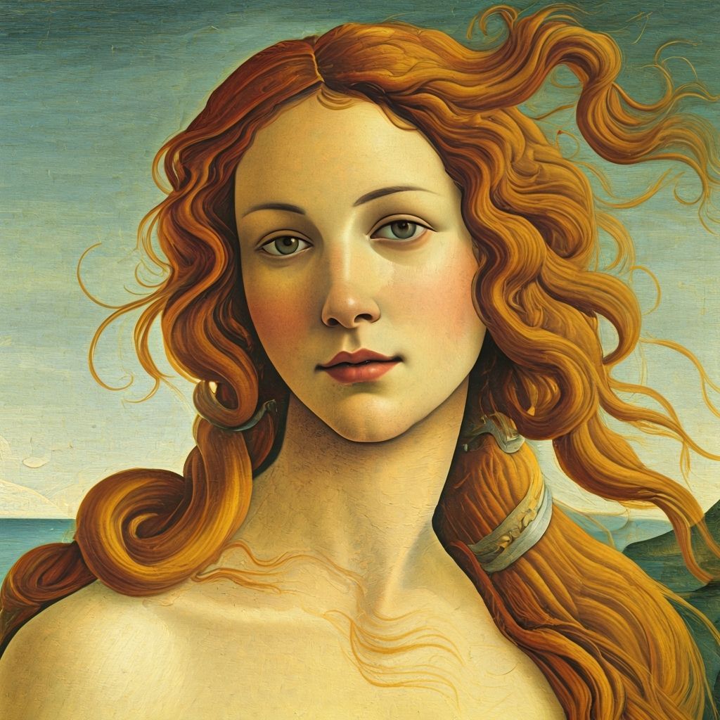 Venus Portrait in Renaissance Oil Painting Style