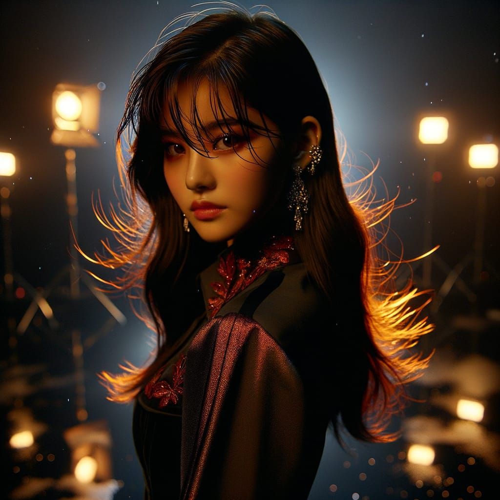 Filipino-Korean Pop Singer in Dark Cyber-Fantasy Photoshoot