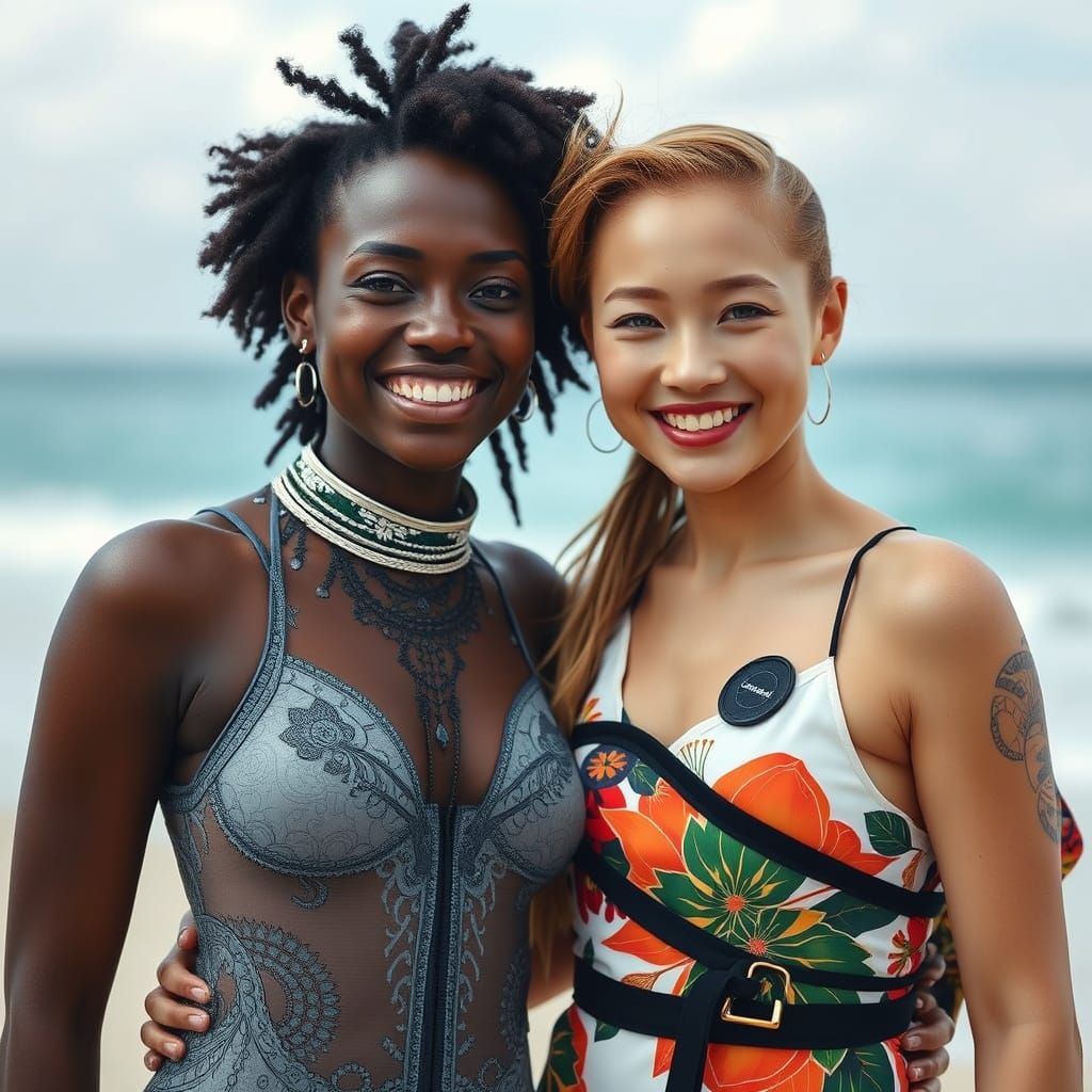 Futuristic Streetwear Fashion on Okinawa Beach