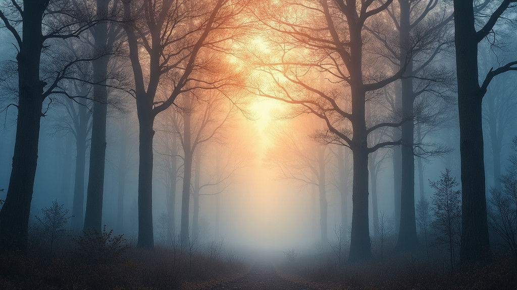 Mystical Forest at Dawn in Atmospheric Landscape Style
