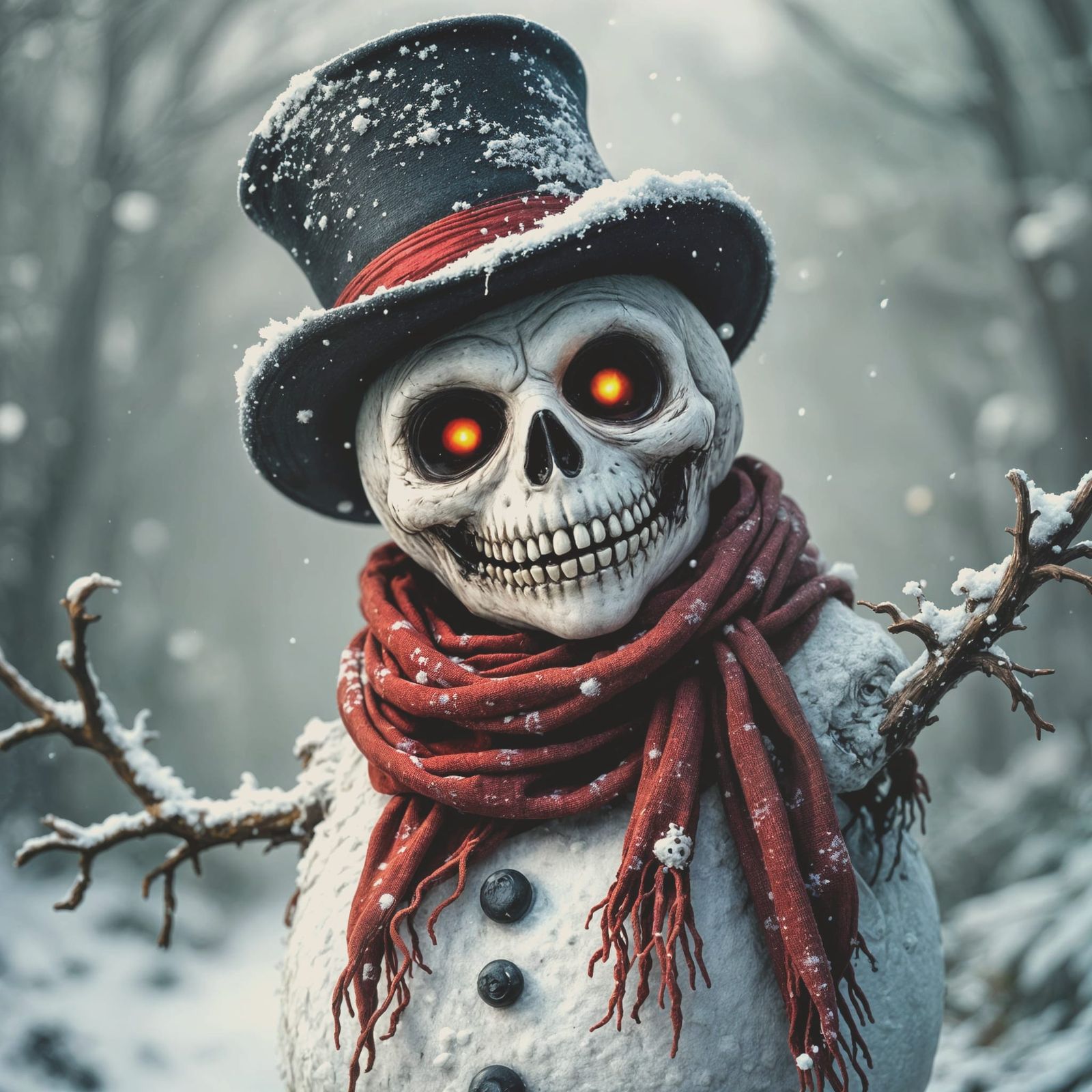 Creepy Undead Frosty the Snowman in Junji Ito Style