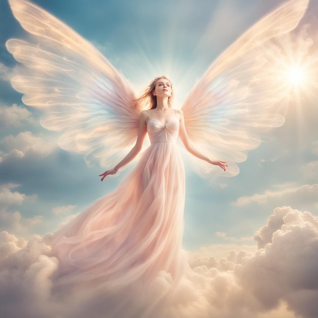 Heavenly Air Fairy in Pastel Dress