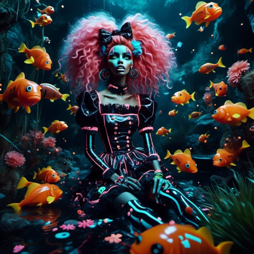 Abstract Forms Blend in Digital Art