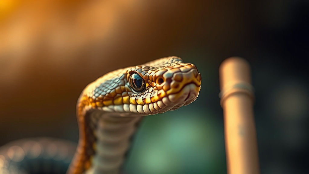 Cobra Reacting to Flute Music in Cinematic Portrait