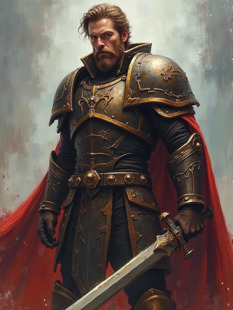 Warhammer 40k Inquisitor Psyker Portrait in Oil Painting Sty...